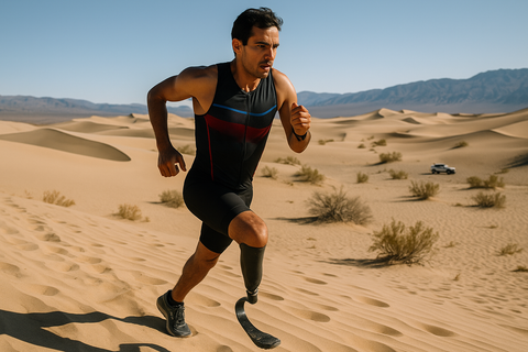 Paralympic medalist Mohamed Lahna completes 5,300-kilometer triathlon across America