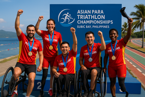 Kyrgyz athletes win gold and two silver medals at Asian Para Triathlon Championships