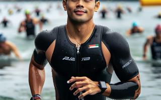 Man who nearly drowned as child overcomes fear of water to complete triathlon