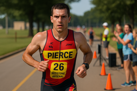 Pierce captures his third Rocketman triathlon title