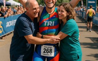 Folsom former car crash victim thanks caregivers, returns to triathlons
