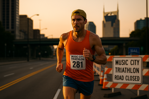 What roads will be closed in Nashville for the Ashley Whitney Music City Triathlon