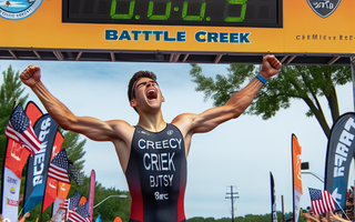 First-time winner, competitor in his first try at a 'tri' highlight Cereal City Triathlon