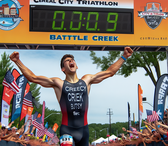 First-time winner, competitor in his first try at a 'tri' highlight Cereal City Triathlon