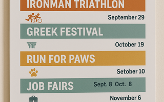 Calendar of events: Ironman Triathlon, Animal Shelter Fun Run, Job Fair and more