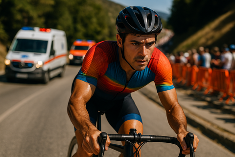 Leader Noodt's hopes ended by crash into ambulance at IRONMAN 70.3 Swansea