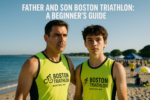 Father and son prepare for Boston Triathlon