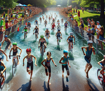 Captivating Kids' Triathlon in Goshen: Hundreds Conquer Swimming, Biking, and Running