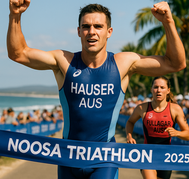 Noosa Triathlon: Matt Hauser keeps winning, Jessica Fullagar defeats Olympic Champion