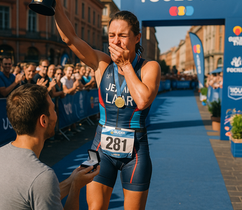 Love Meets Triumph: Jean Laair's Epic Super Tri Victory and Surprise Engagement in Toulouse 2025
