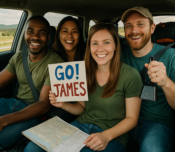 Friends travel across state lines to support an Ironman Triathlon racer