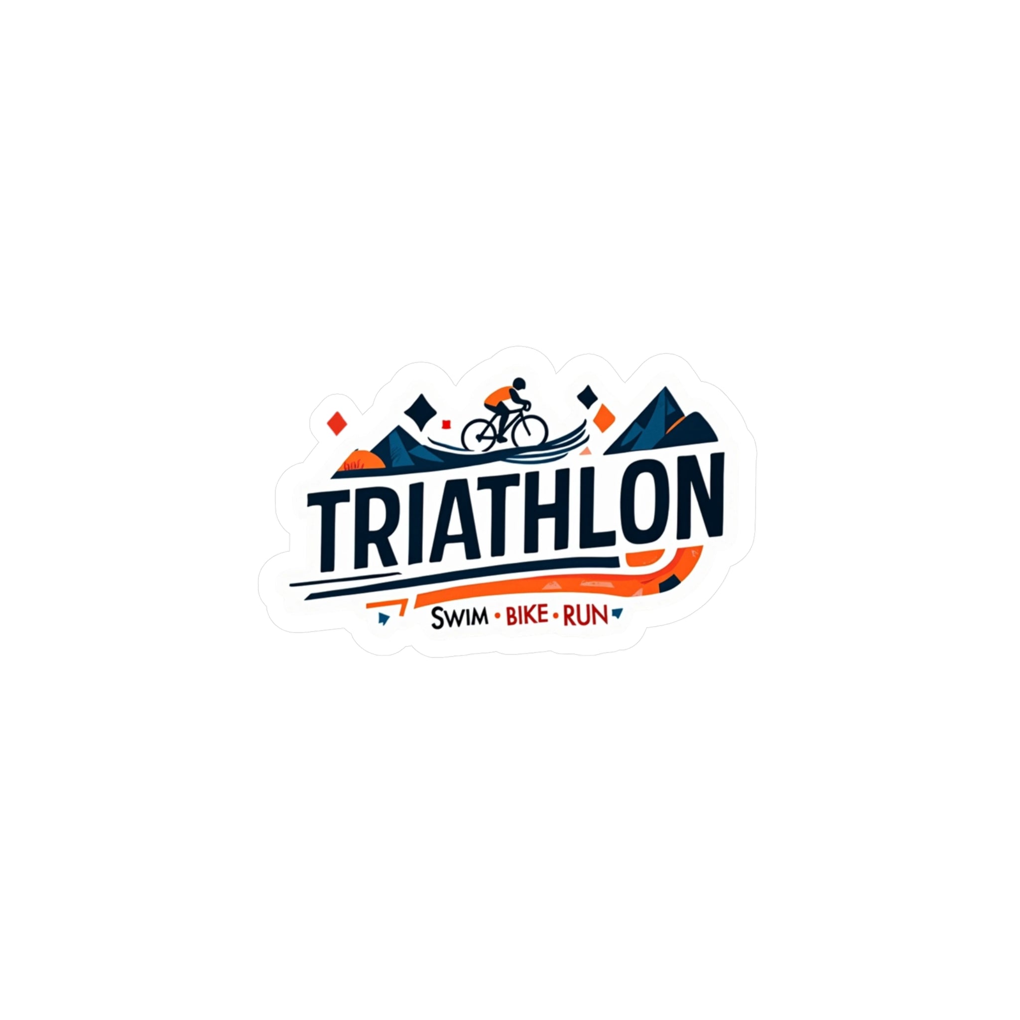 Triathlon Kiss-Cut Vinyl-Aufkleber – Läufer-, Biker-, Schwimmer-Aufkleber für Sportbegeisterte, Auto, Laptop, Wasserflaschen-Dekor 