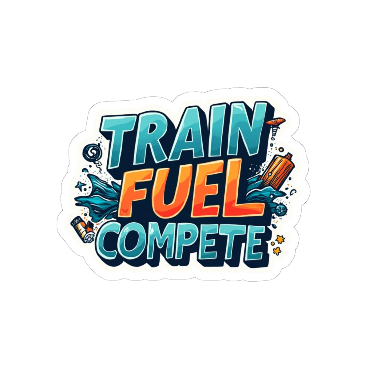Vibrant Motivational Gym Vinyl Stickers - Durable Fitness Decals for Laptops, Water Bottles, Eco-Friendly, Scratch-Resistant, Decorative Kiss-Cut Designs