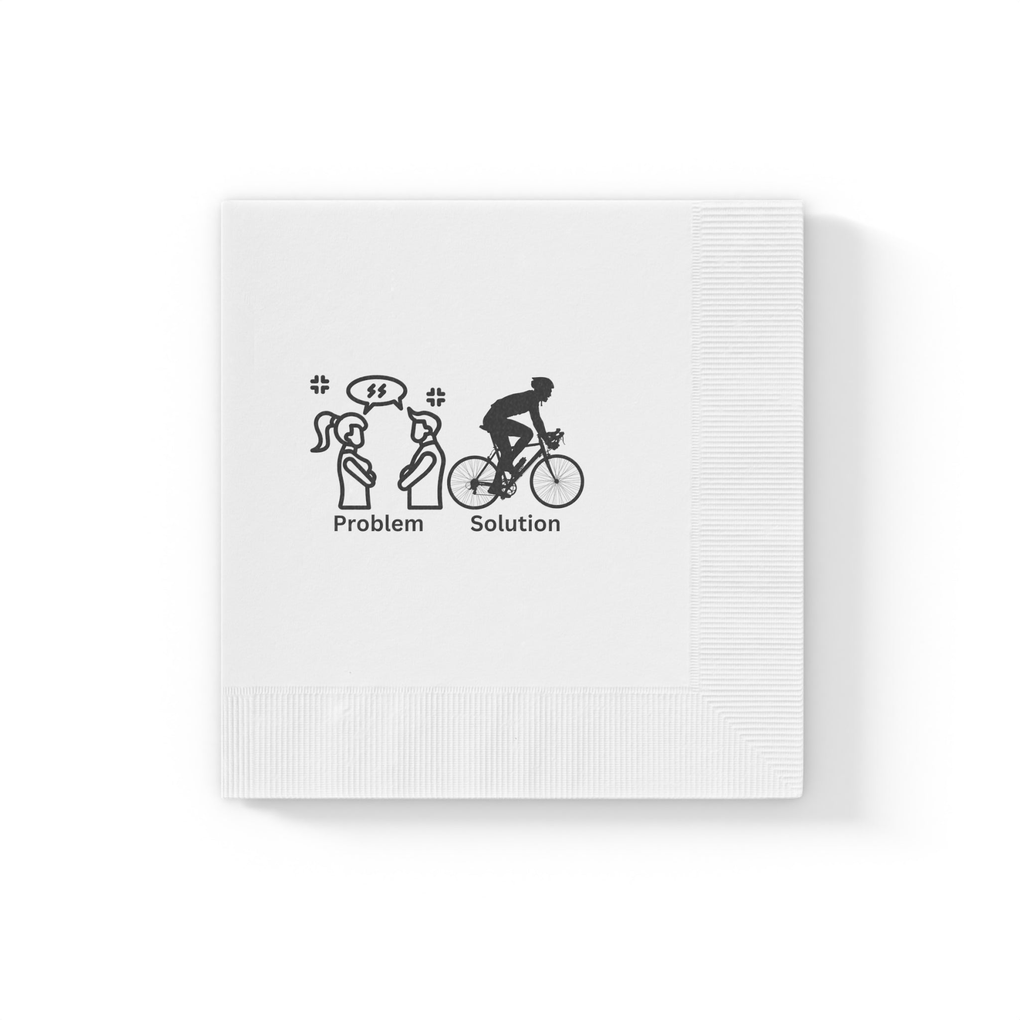 Custom Printed Three-Ply Napkins for Weddings and Events – Luncheon (6.5") and Beverage (4.8") Sizes, Coined Edges, White Paper – Packs of 50 or 100, USA Blanks