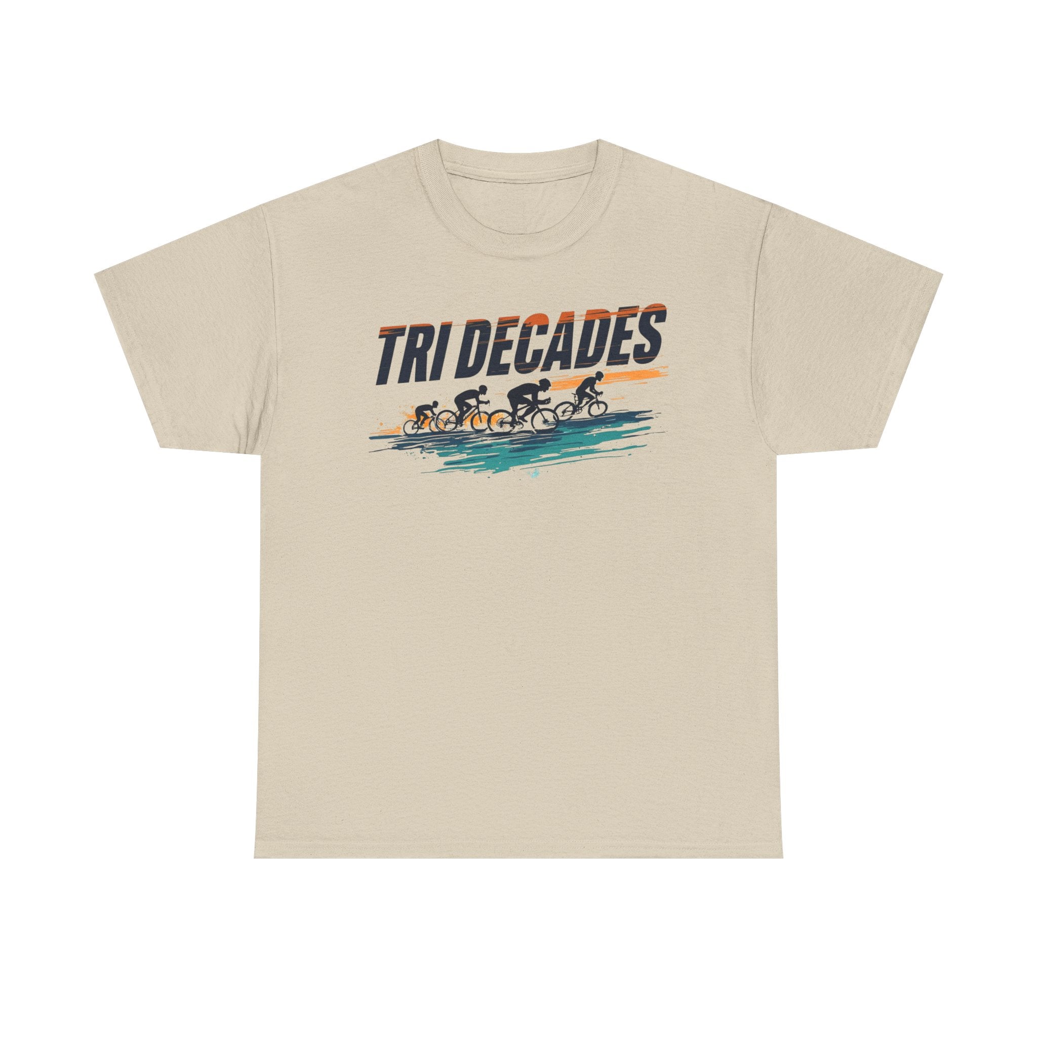 Tri Decades Unisex Heavy Cotton Tee - Perfect for Cycling Enthusiasts