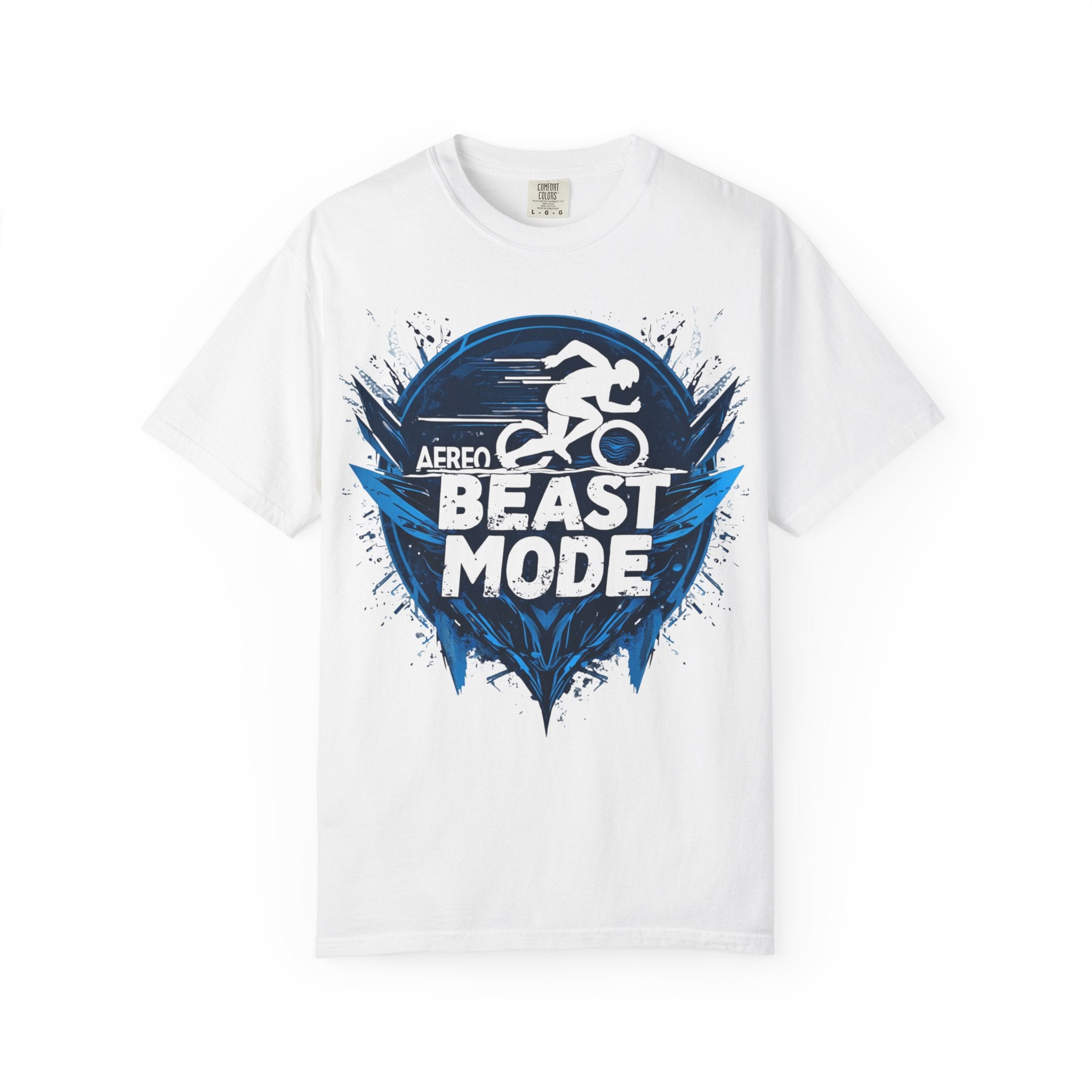 Aero Beast Mode Unisex Garment-Dyed T-Shirt for Fitness - Premium Ring-Spun Cotton, Soft Texture, Machine Washable, Multiple Sizes - Motivational Workout and Casual Wear Essential