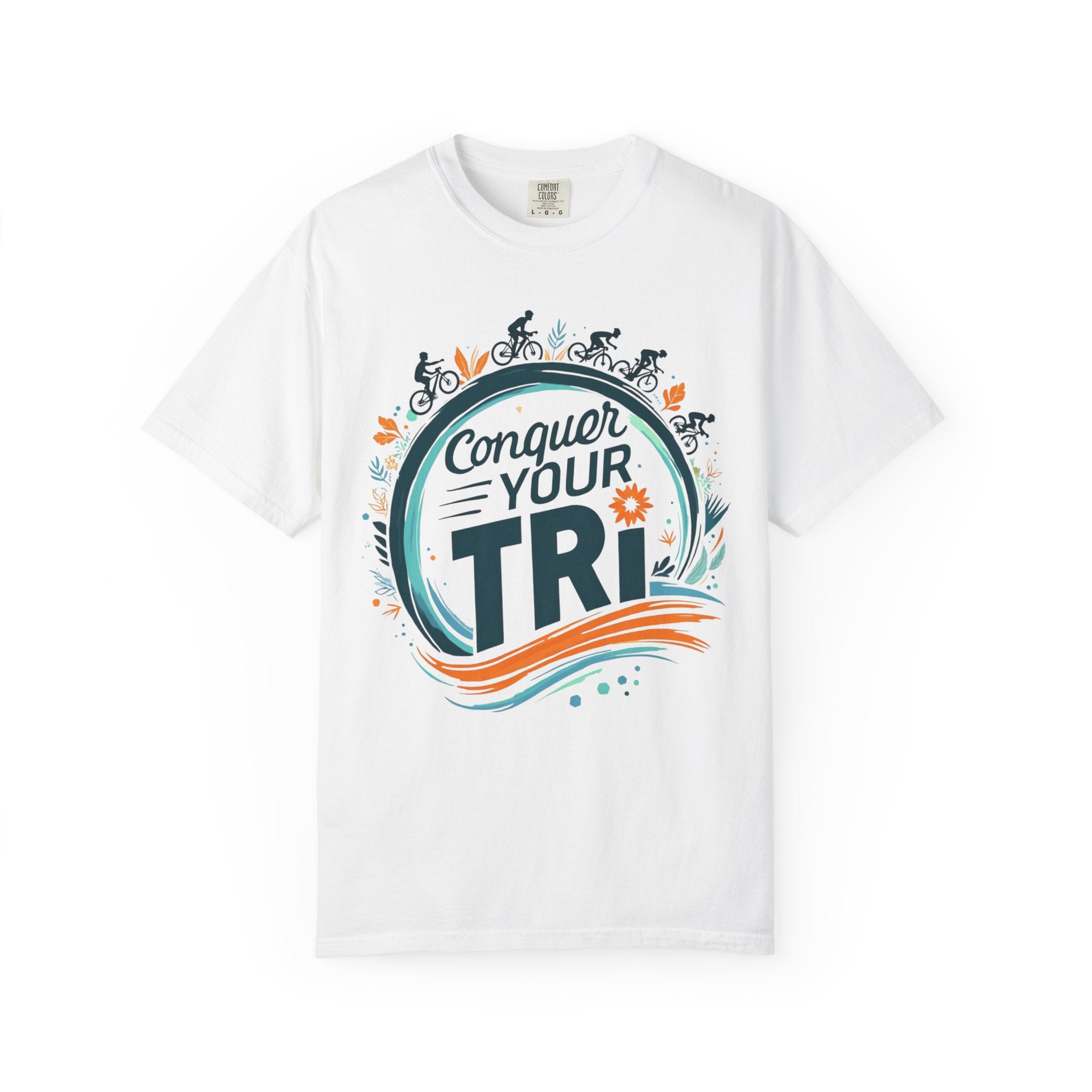 Conquer Your Tri T-Shirt, Unisex Athletic Tee, Motivational Workout Shirt, Sports Apparel, Triathlon Gift, Exercise Clothing