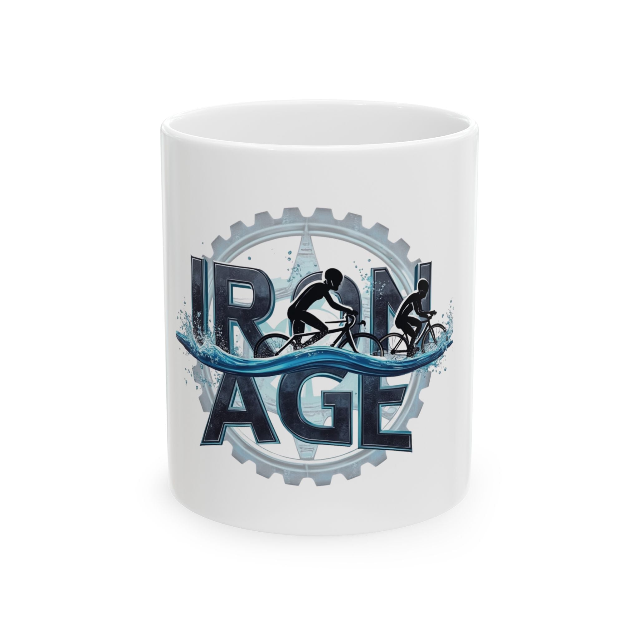 Triathlon Ceramic Mug for Cyclists & Swimmers - Durable Graphic Design 11oz, 15oz