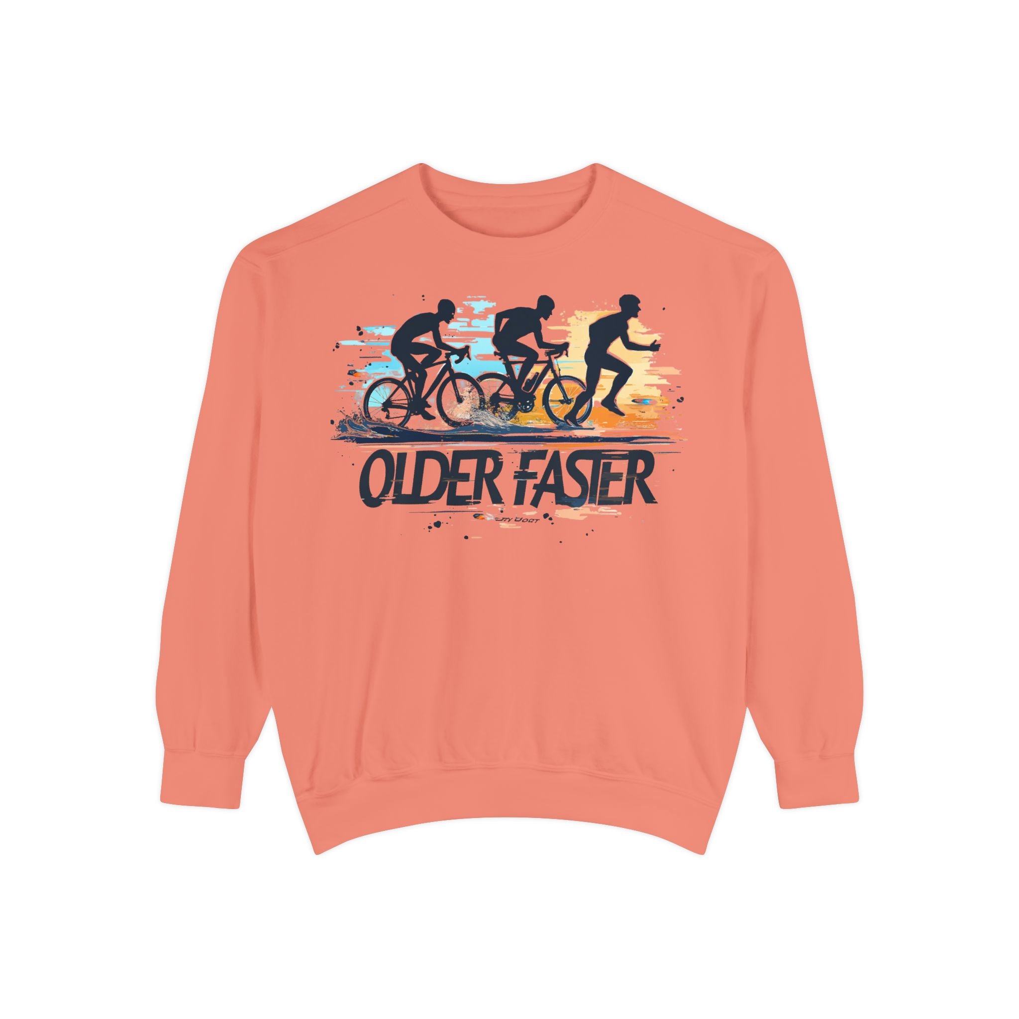Older Faster Sweatshirt — Vintage Cyclist Running Triathlon Crewneck