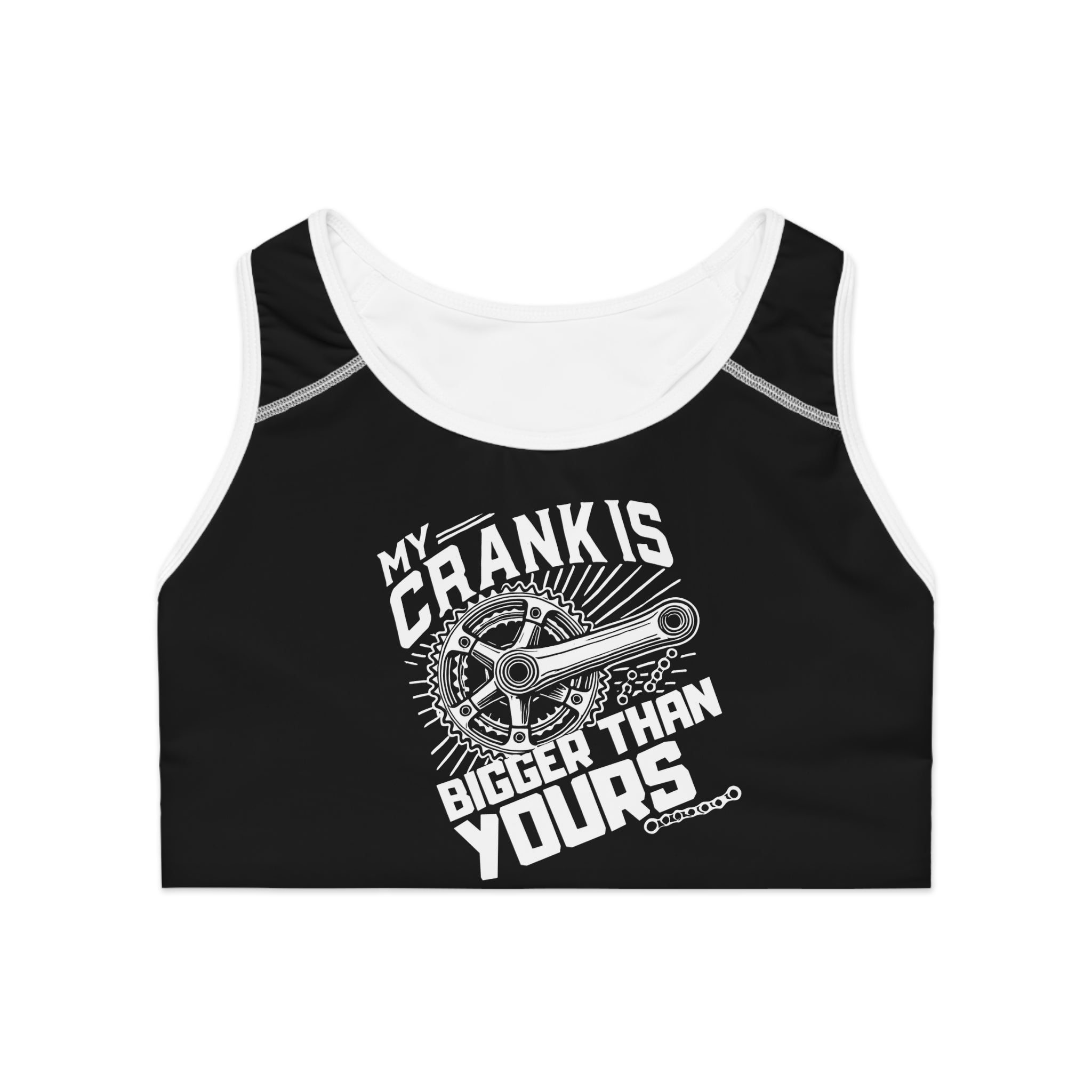 Bold 'My Crank is Bigger Than Yours' T-shirt – Polyester & Spandex Blend for Triathlon & Cycling - Medium Fabric