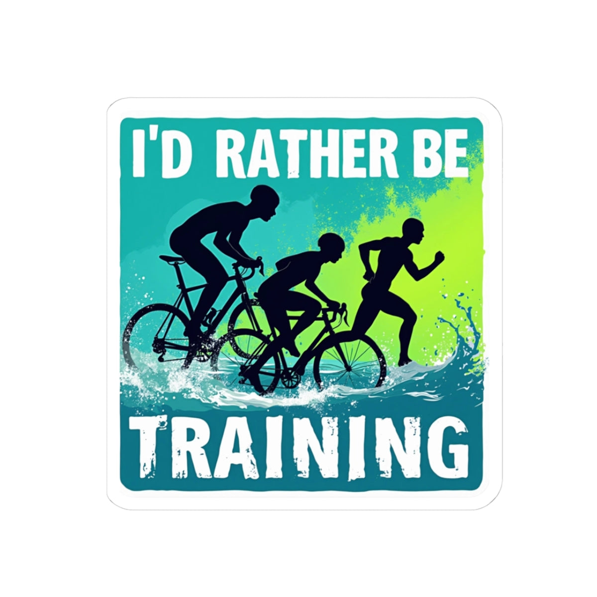 Training Kiss-Cut Sticker | Fitness-Motivation, Workout-Dekor, Laptop-Aufkleber, Radfahrer-Geschenk, Sport-Enthusiasten 