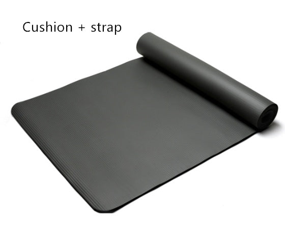 Eco-friendly NBR Yoga Mat: Comfortable 1cm Thick Soft Cushion for Triathlon Training, Fitness & Massage, Available in Blue, Purple, Black, Pink, Green