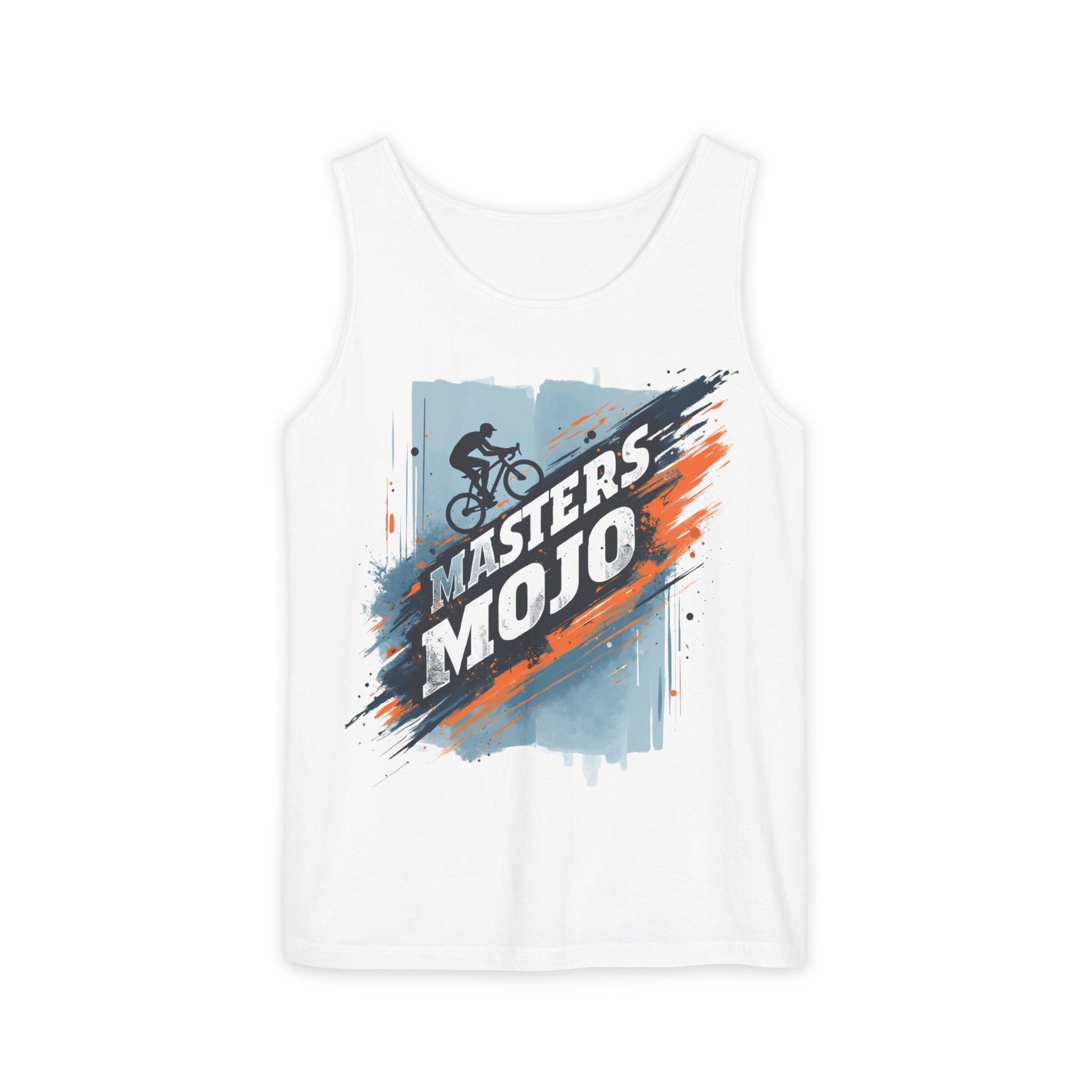 Masters Mojo Mountain Bike Tank Top - Relaxed Fit 100% Cotton with Brush-Stroke Graphic