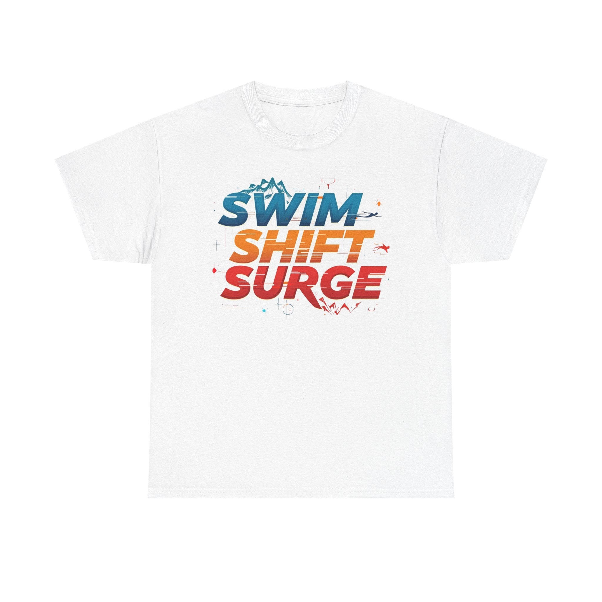 Swim Shift Surge Cotton Tee, Activewear, Workout Shirt, Summer Fashion, Gift for Athletes, Fitness Enthusiast