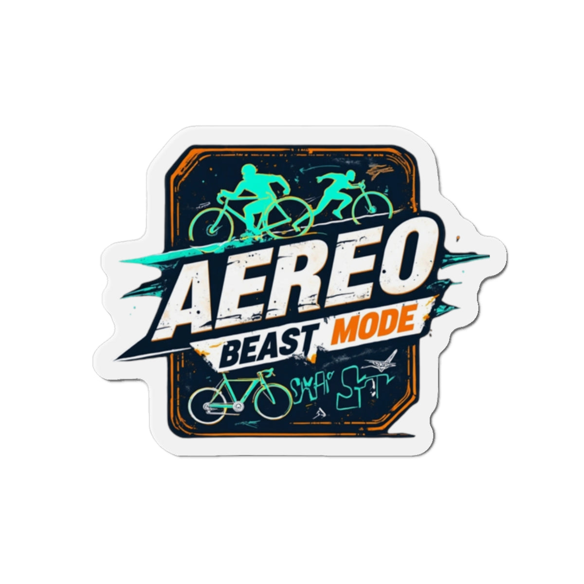 Aereo Beast Mode Die-Cut Vinyl Magnet for Triathlete Decor - Flexible, Matte Finish, Vibrant Colors, Perfect as Sports Memorabilia & Fitness Gifts