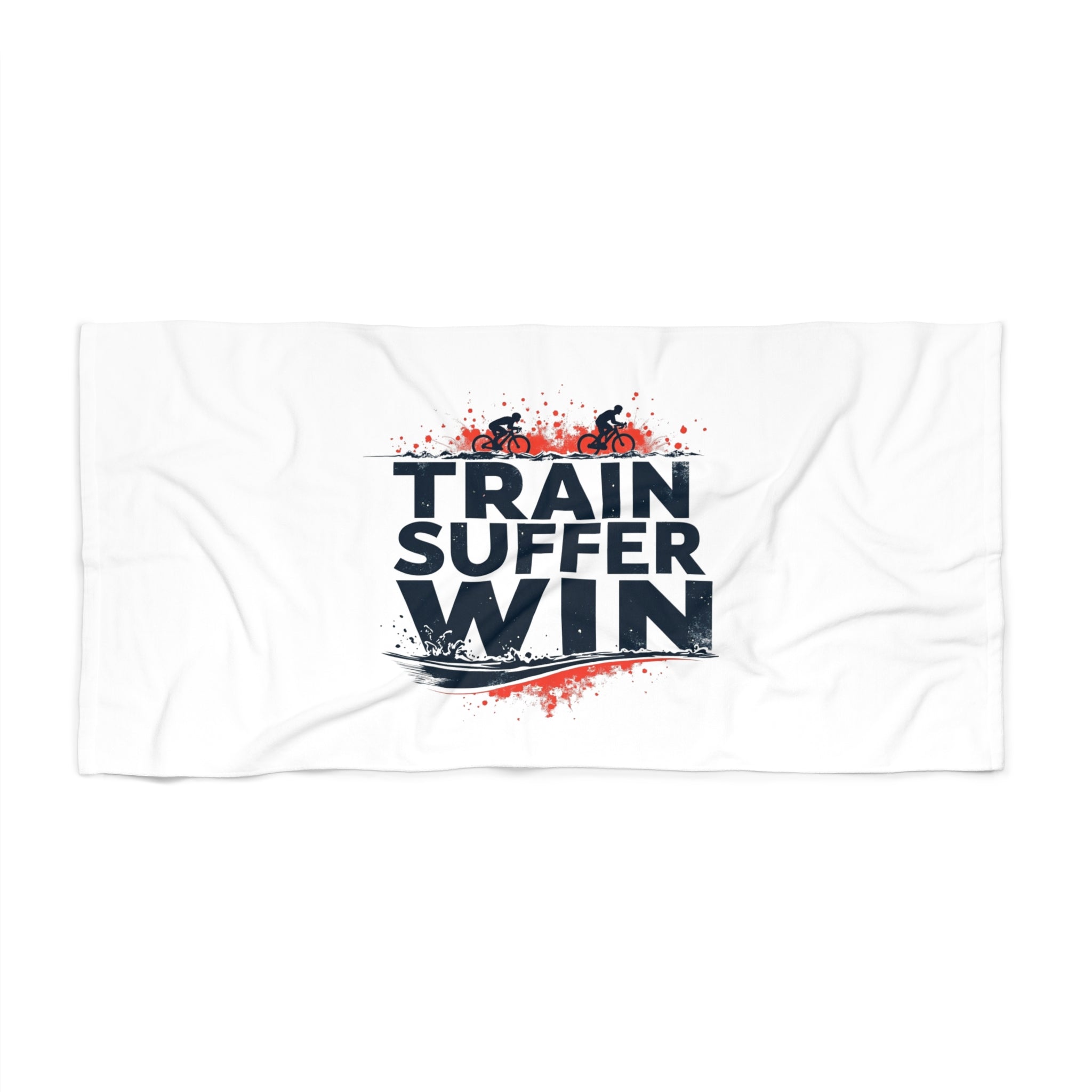 Motivational Fitness Beach Towel - Quick-Drying Athletic Workout Towel with "Train Suffer Win" Design, Soft Cotton Backing, Performance Fabric (30"x60", 36"x72")