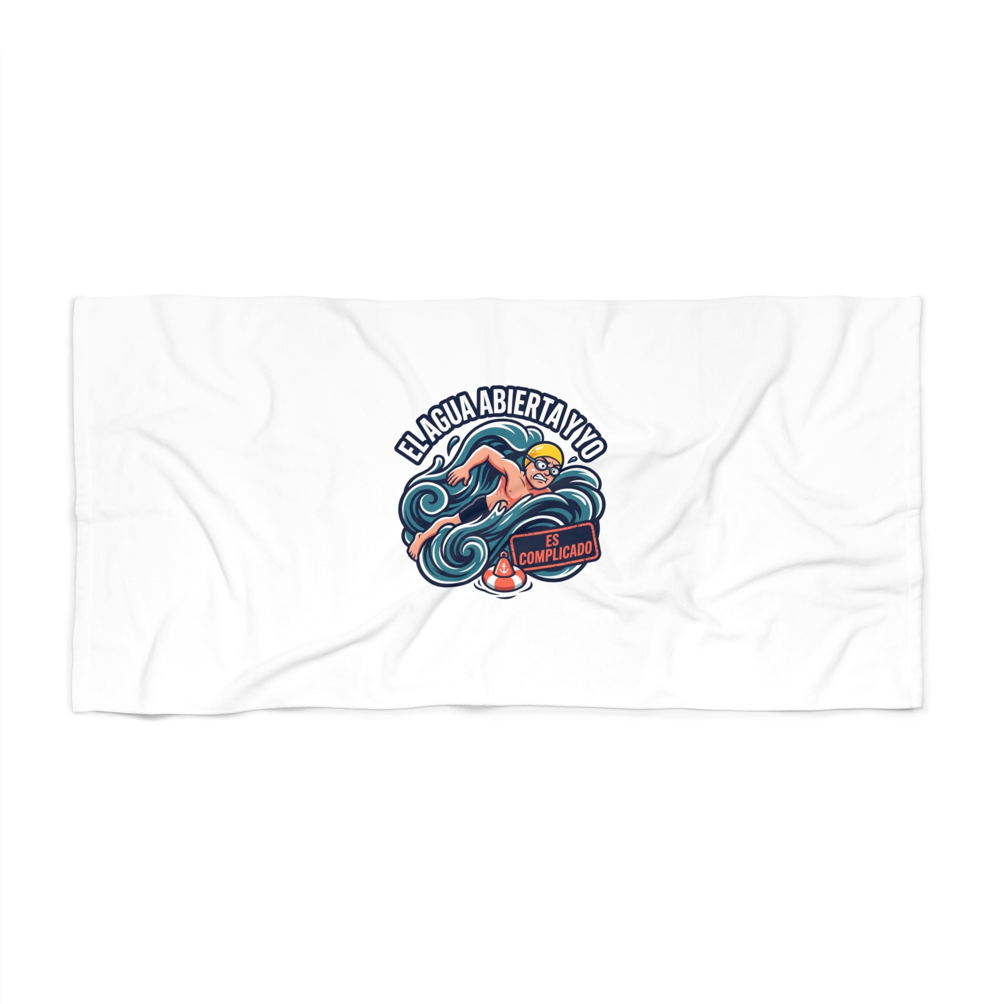 Beach Towel — 'El Agua Abierta y Yo: Es Complicado' Swimmer Beach Towel