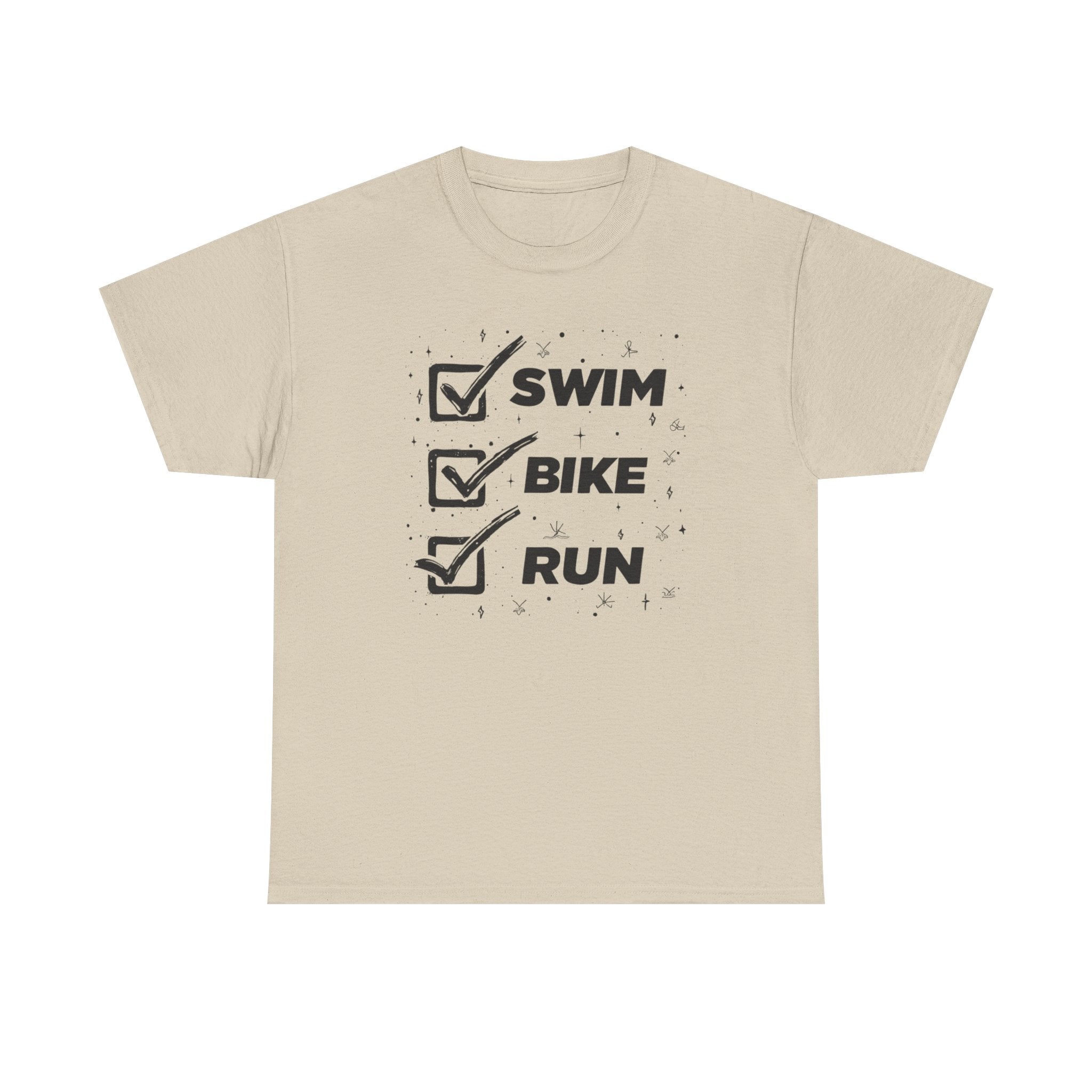 Active Lifestyle Checkliste T-Shirt – Schwimmen, Radfahren, Laufen, Fitness-Shirt, Sportbekleidung, Fitnessbekleidung, Geschenk für Sportler 
