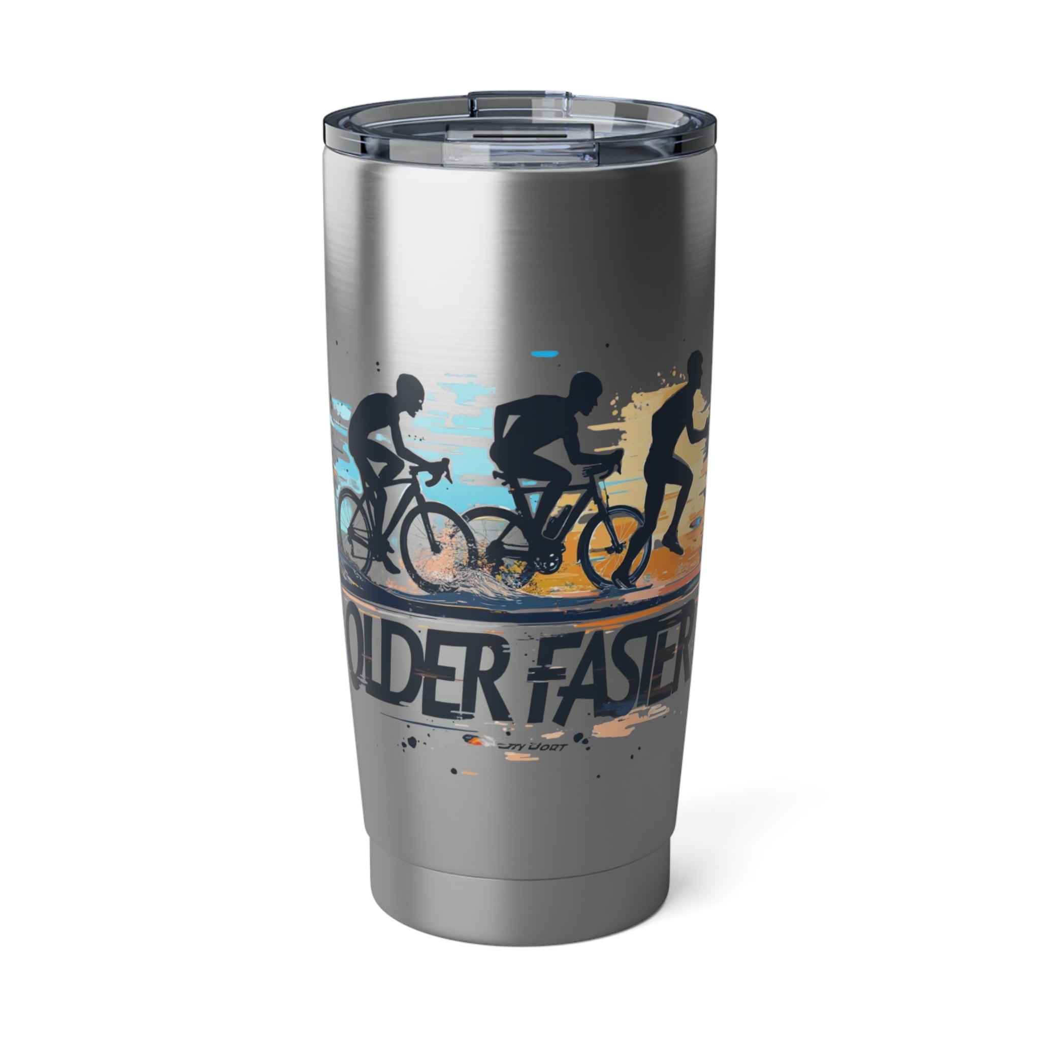 Cycling Tumbler – 'Pedal Harder Faster' 20oz Insulated Stainless Steel Travel Cup
