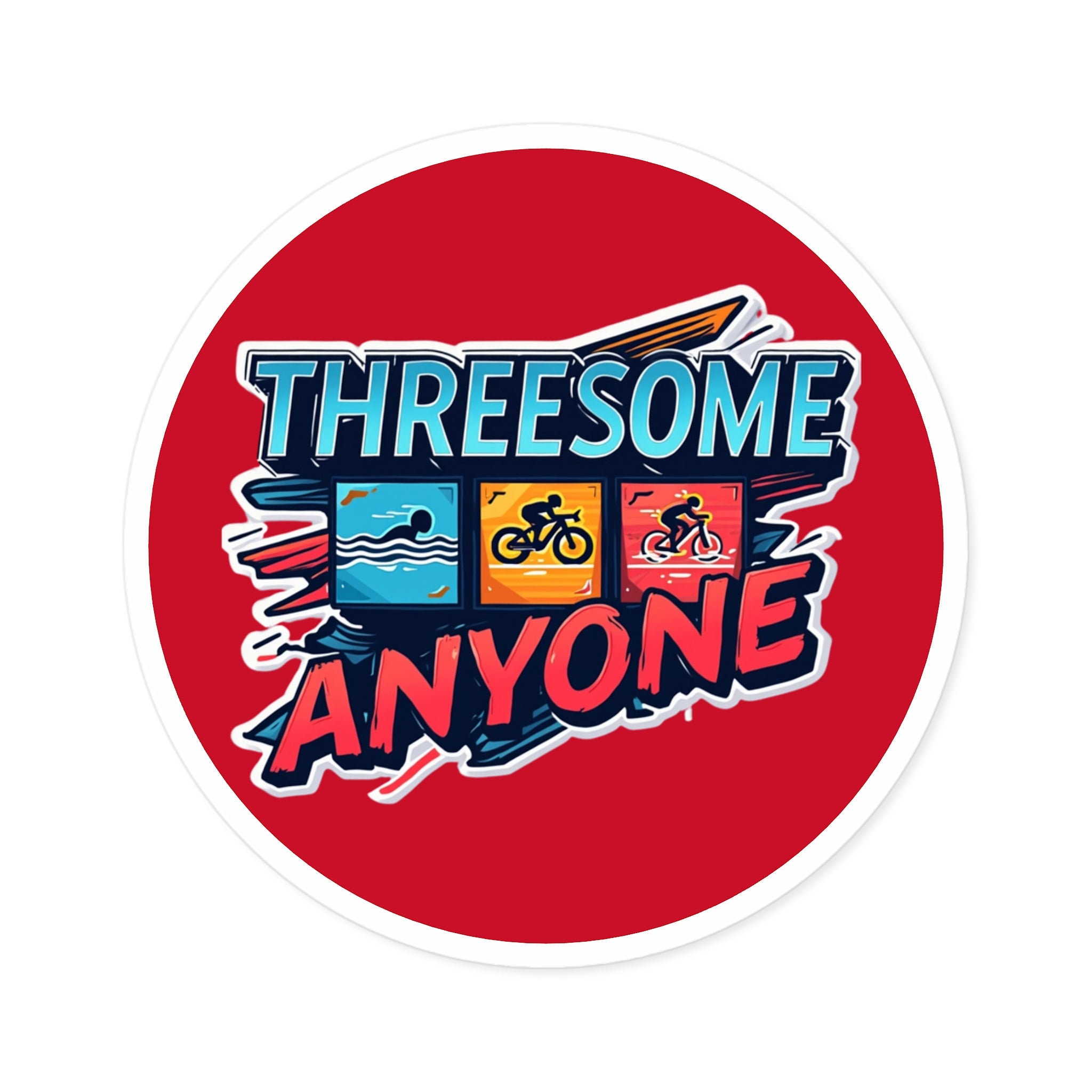 Fun Threesome Anyone Stickers, Unique Gift for Friends, Outdoor & Indoor Decor, Cool Laptop Decals, Party Favor, Funny Car Stickers