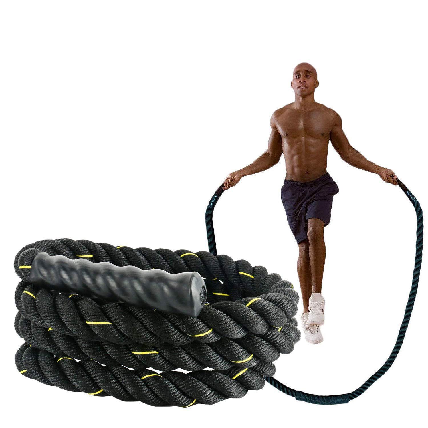 Cuerda para saltar para fitness, cuerda para ejercicios atrevida y resistente, cuerda para saltar de triple hebra con soporte de peso