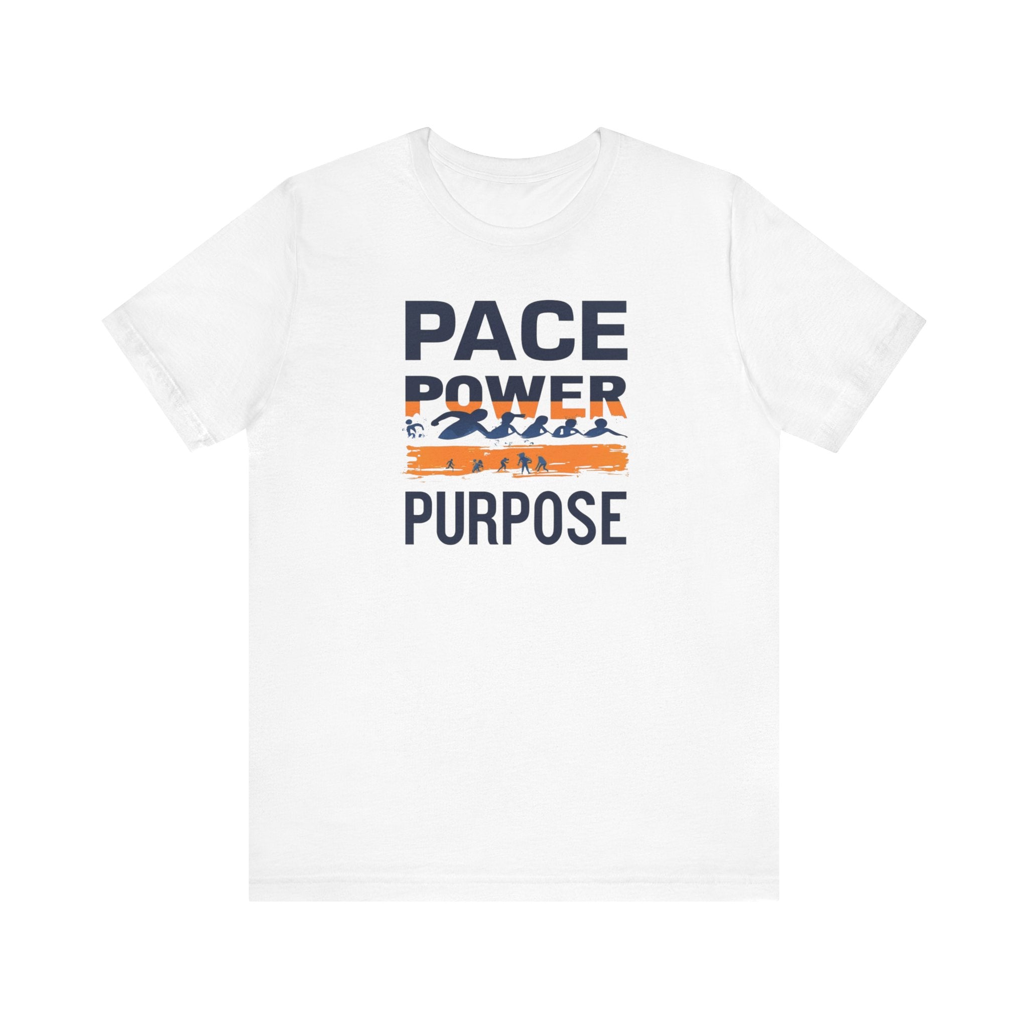 Unisex "Pace Power Purpose" Motivational Tee - Bella+Canvas 3001 Airlume Cotton, Short Sleeve, Casual Fitness Apparel, Lightweight Jersey, Comfort Fit, Machine Washable