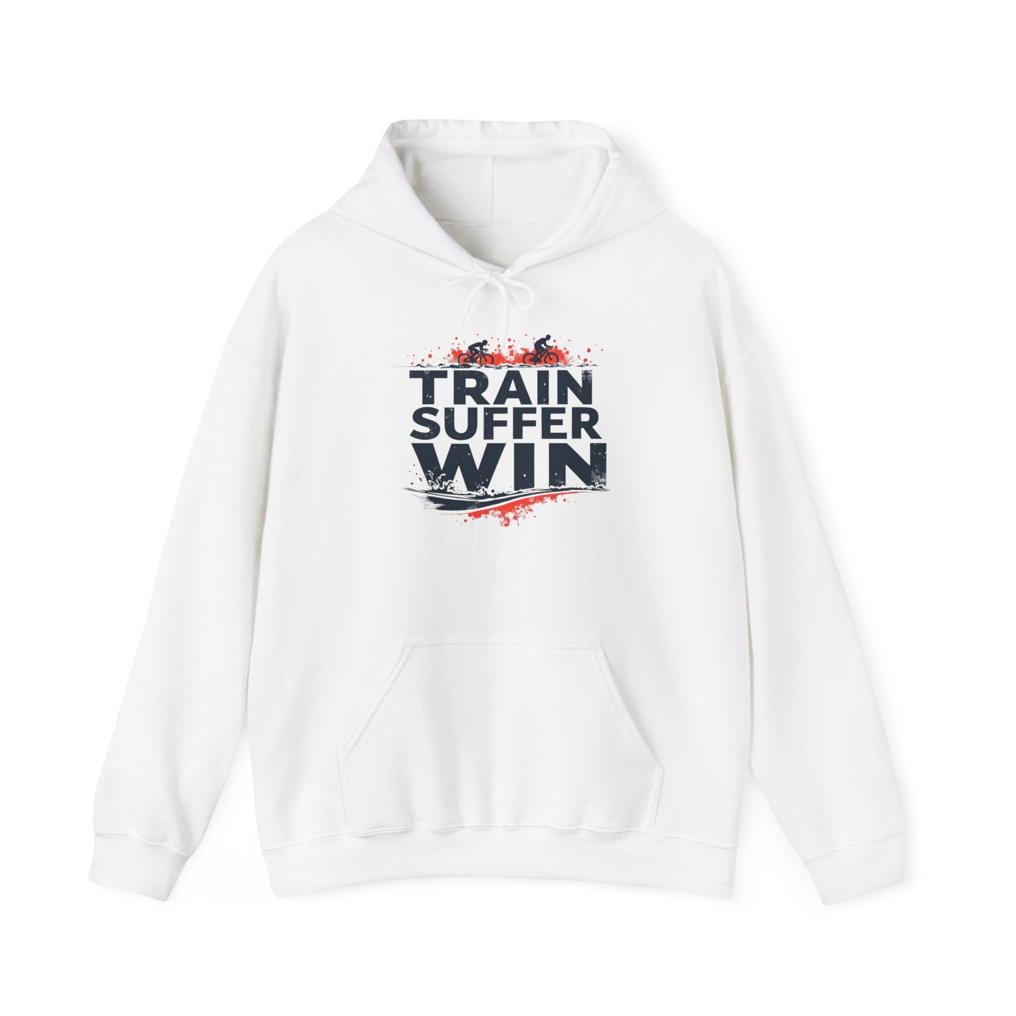 Train Suffer Win Performance Hoodie - Athletic Training Gear with Mid-weight Fabric and Kangaroo Pocket