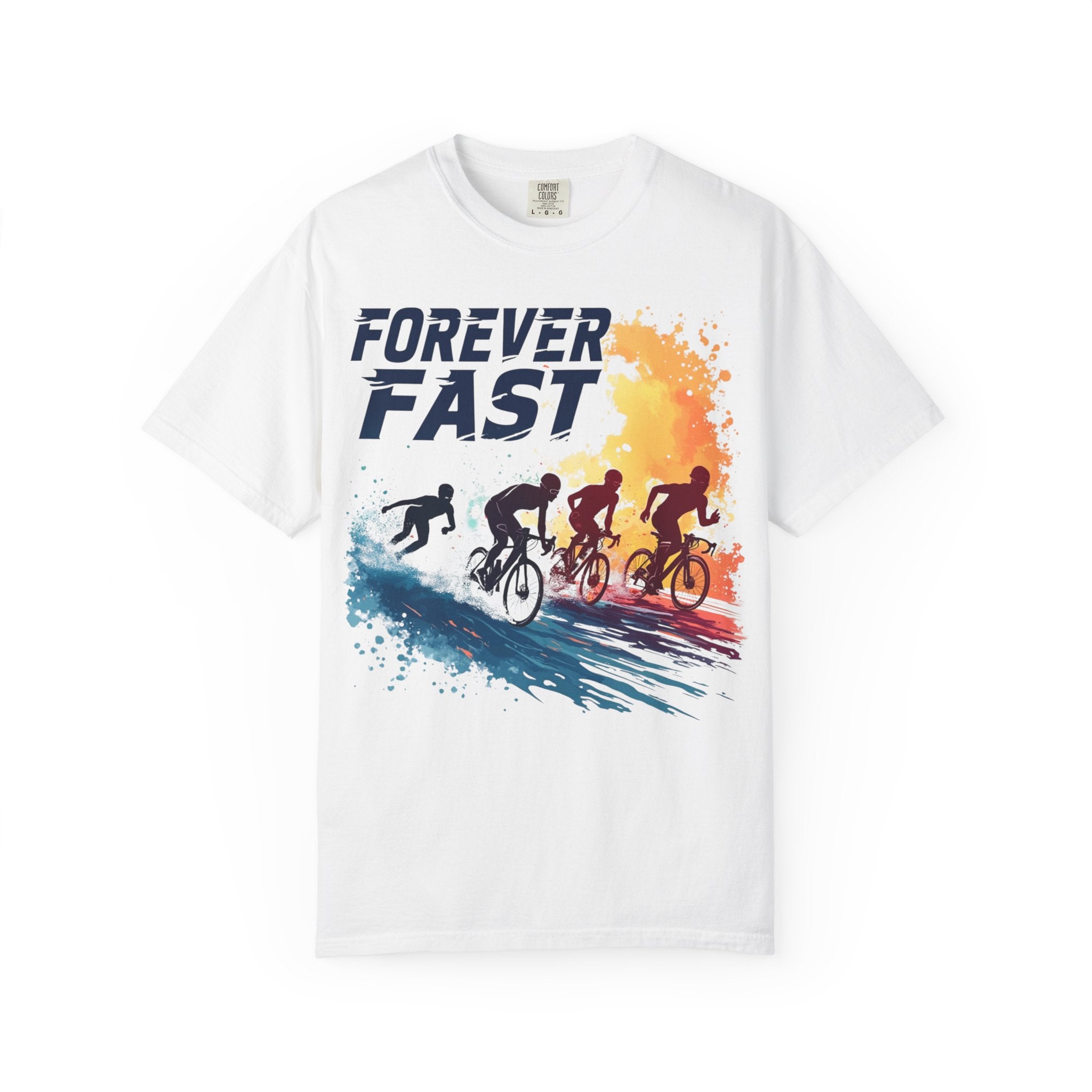 Unisex Cycling T-Shirt, Perfect Gift for Cyclists, Active Lifestyle, Sports Apparel, Forever Fast Graphic Tee