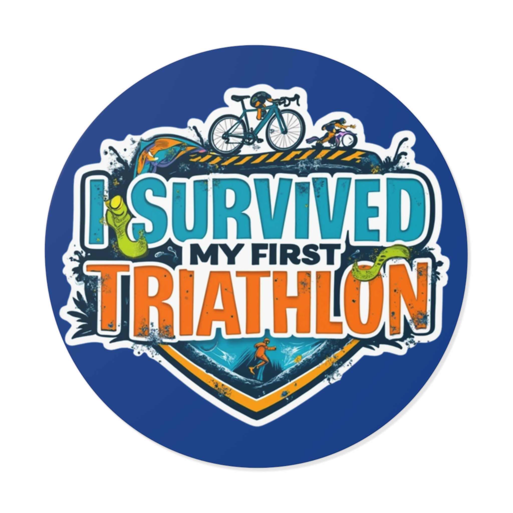 Triathlon-Sieg-Aufkleber, Lustige Sportaufkleber, Event-Feier-Aufkleber, Geschenk für Sportler, Fitness-Motivation 