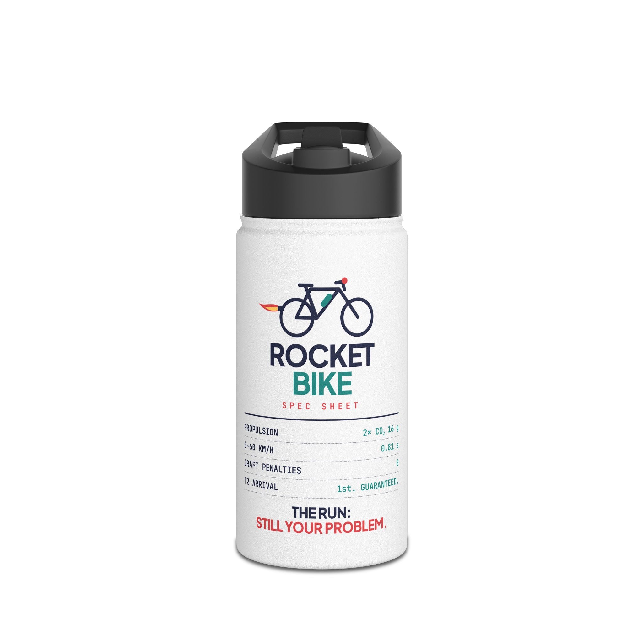 Water Bottle — 'Rocket Bike Spec Sheet' Triathlon Cycling Water Bottle