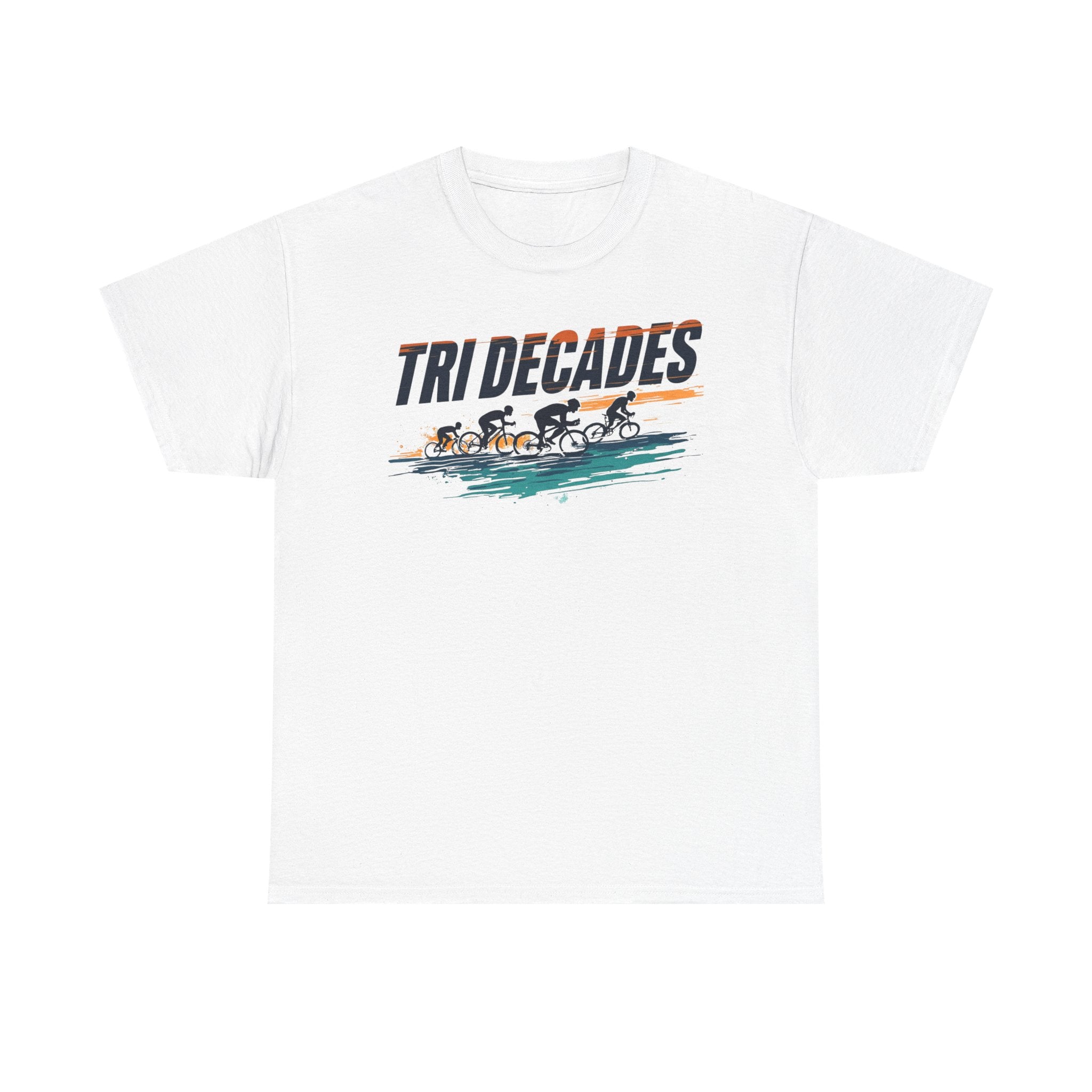 Tri Decades Unisex Heavy Cotton Tee - Perfect for Cycling Enthusiasts