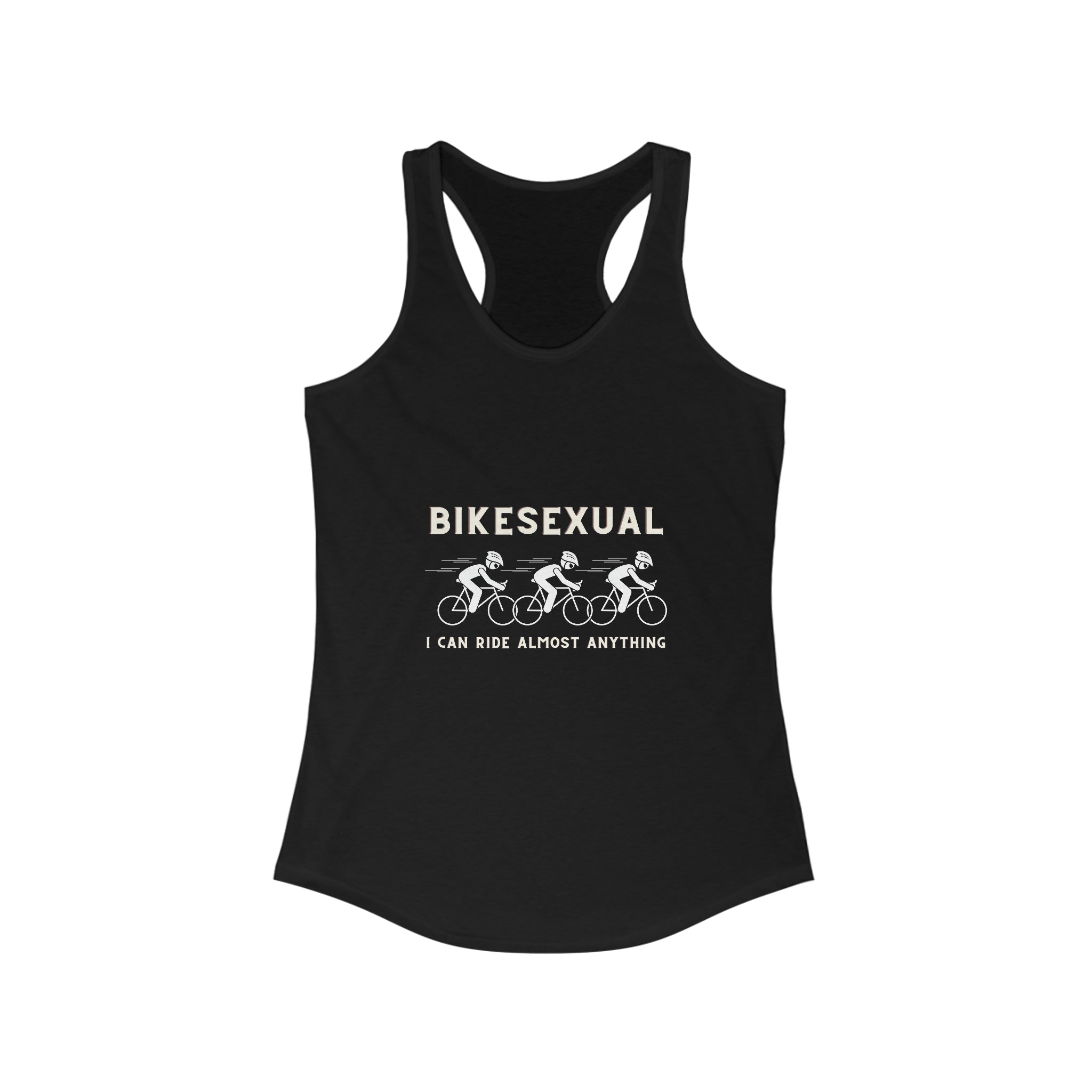 Women's Ideal Racerback Tank BIKESEXUAL - Versatile Cyclist's Pride Tee for Triathletes