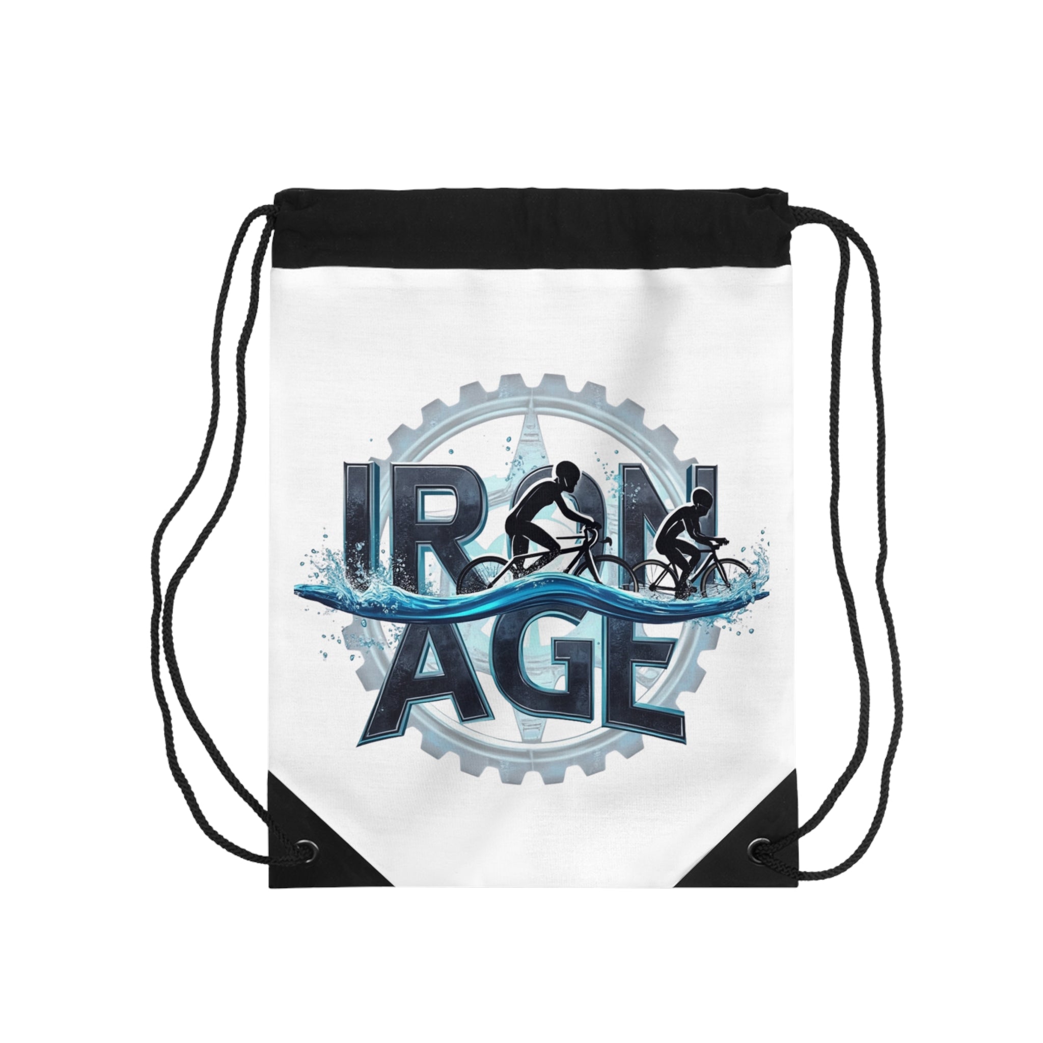 Triathlon Training Drawstring Bag - Lightweight Quick-Dry with Zipper Pocket