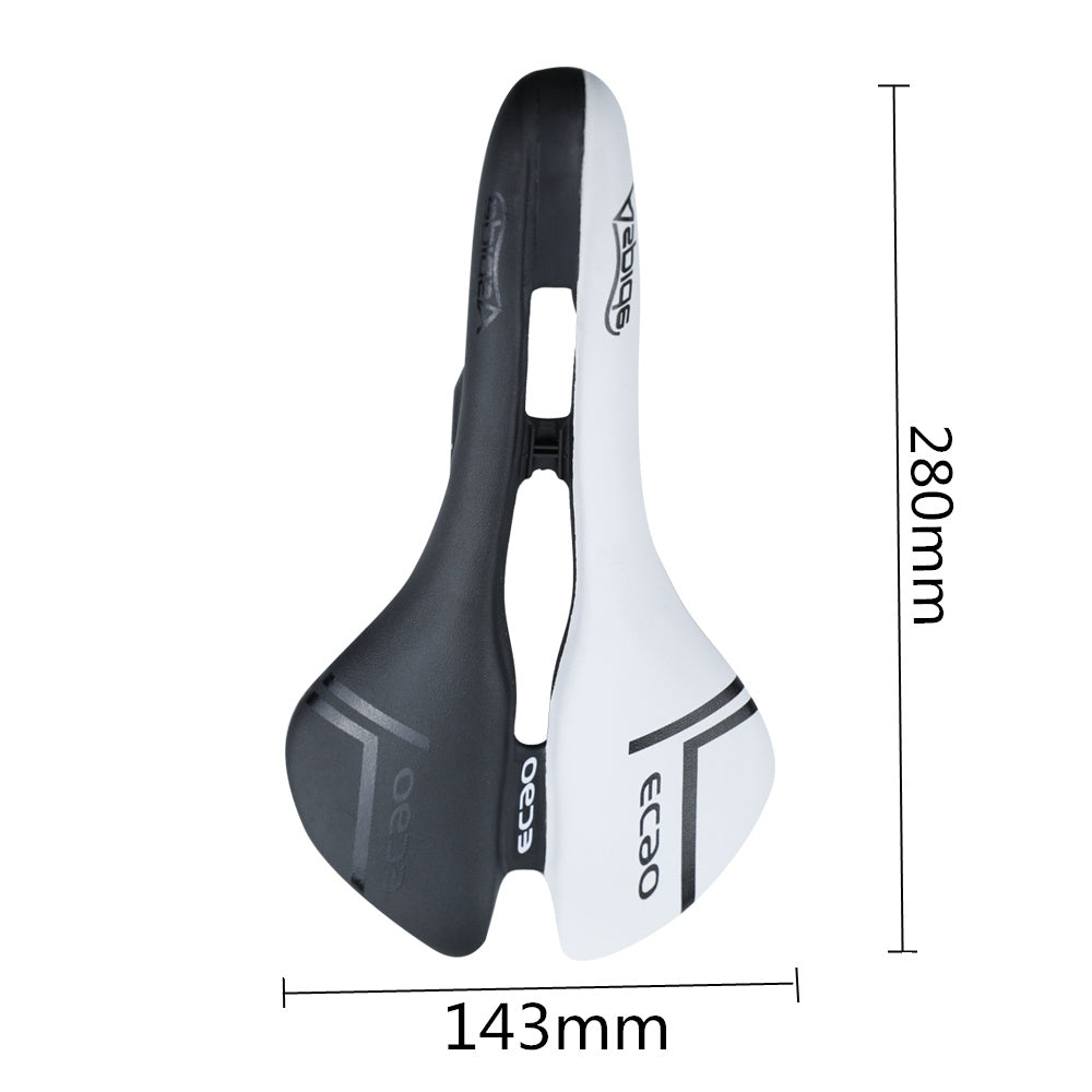 Aspide High-Quality Full Leather PU Cycling Saddle - Black/White, 280x143mm | Ideal for Road & Mountain Bike Enthusiasts