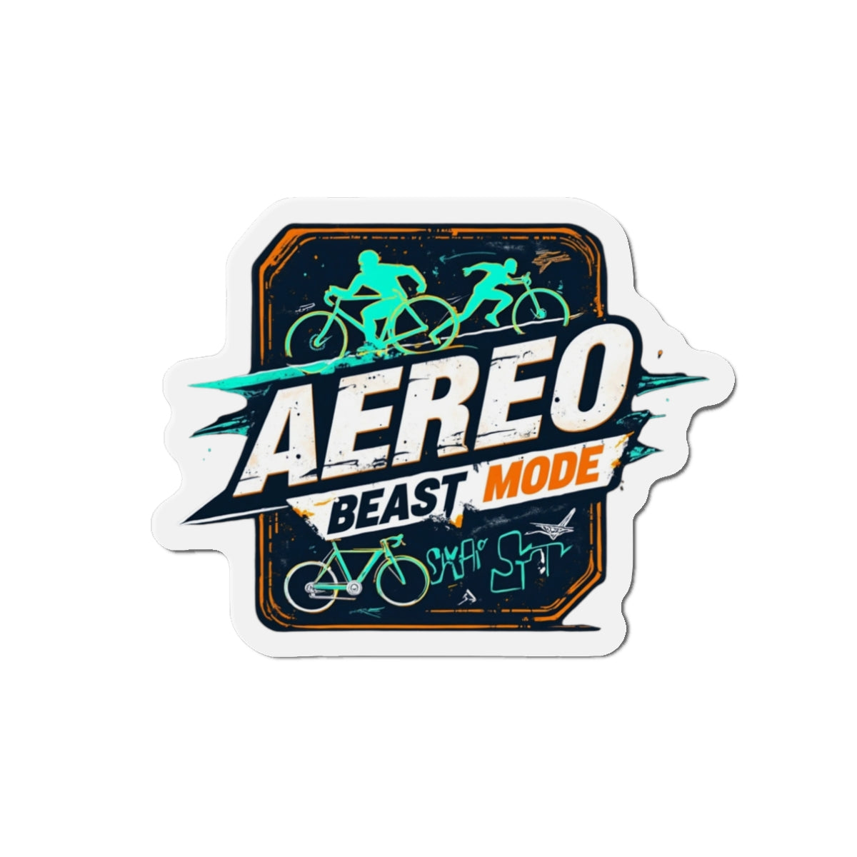Aereo Beast Mode Die-Cut Vinyl Magnet for Triathlete Decor - Flexible, Matte Finish, Vibrant Colors, Perfect as Sports Memorabilia & Fitness Gifts