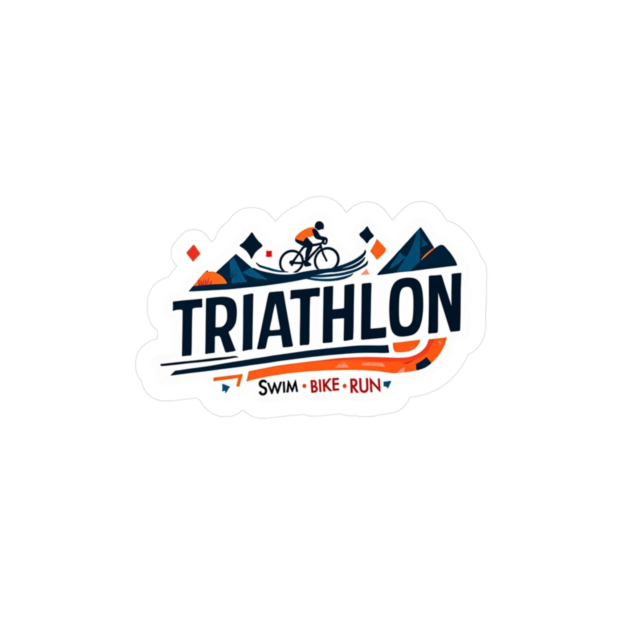 Triathlon Kiss-Cut Vinyl-Aufkleber – Läufer-, Biker-, Schwimmer-Aufkleber für Sportbegeisterte, Auto, Laptop, Wasserflaschen-Dekor 