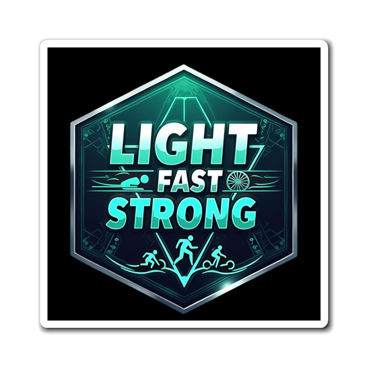 Motivierende Magnete für Sportler, leicht, schnell und stark, Fitness-Dekor, Kühlschrankmagnet fürs Fitnessstudio, Sport-Motivationsgeschenk, aktiver Lebensstil 