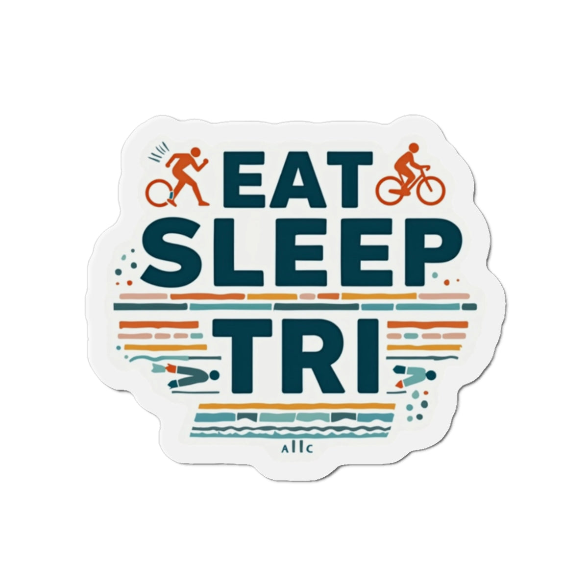 Eat Sleep Tri Die-Cut Magnets | Fun Decor for Triathletes, Fitness Motivation Gift, Sports Enthusiast, Home Gym Decor, Unique Gifts