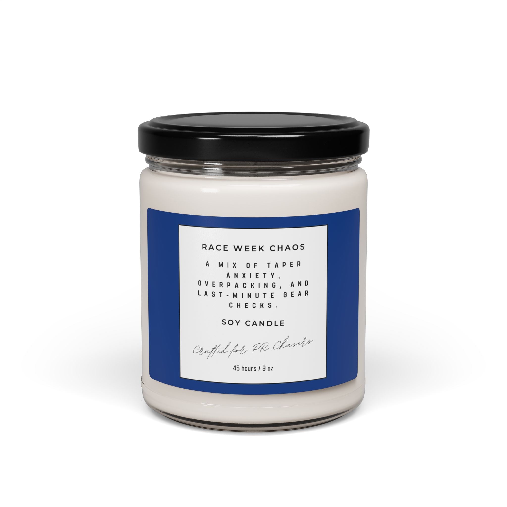 Eco-Friendly Race Week Chaos Scented Soy Candle 9oz for Triathletes - Long-Lasting Aromatic Glow, Ideal Gift for Relaxation & Home Decor