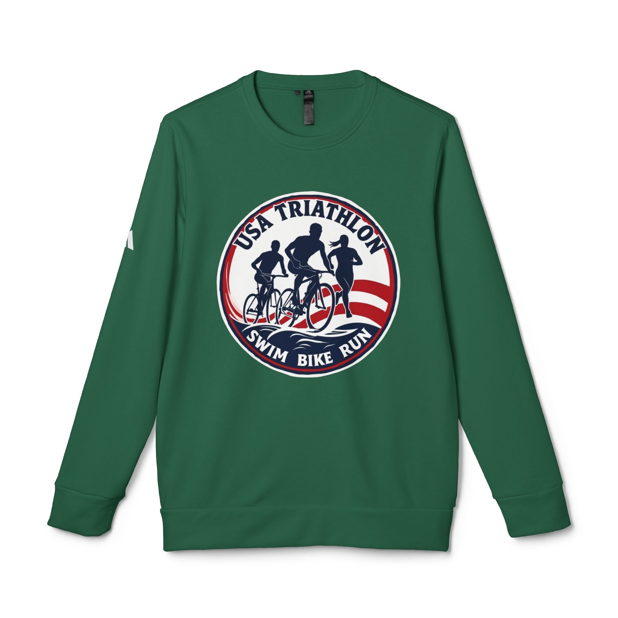 adidas® Sustainable Snug Fit Sweatshirt - USA Triathlete Design with American Flag